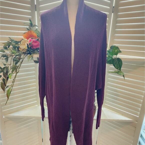 LEITH BURGANDY CARDIGAN NEW SIZE MED - Picture 1 of 4